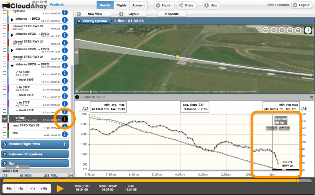 New Runway info touchdown & threshold All Things CloudAhoy